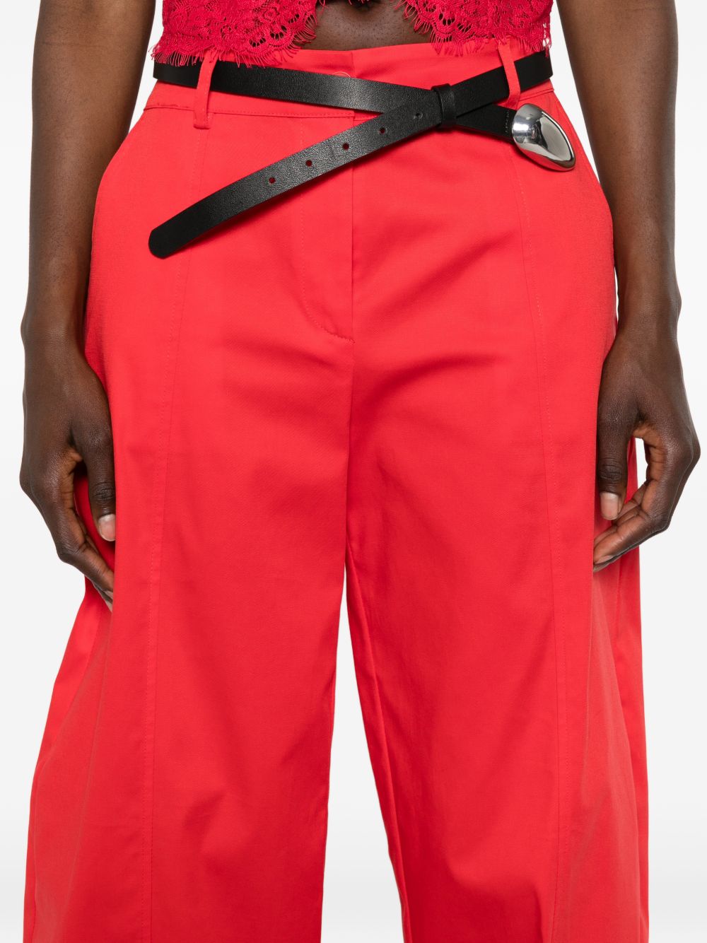 PINKO Pantaloni barrel rossi Bacca
