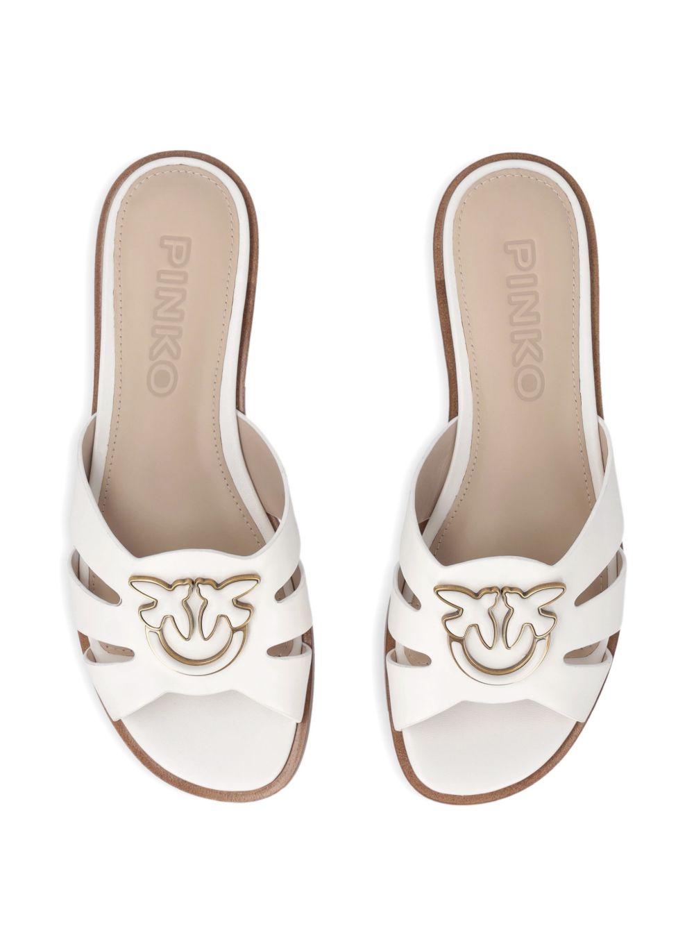 PINKO Eleganti ciabatte in pelle bianca 'Milly'