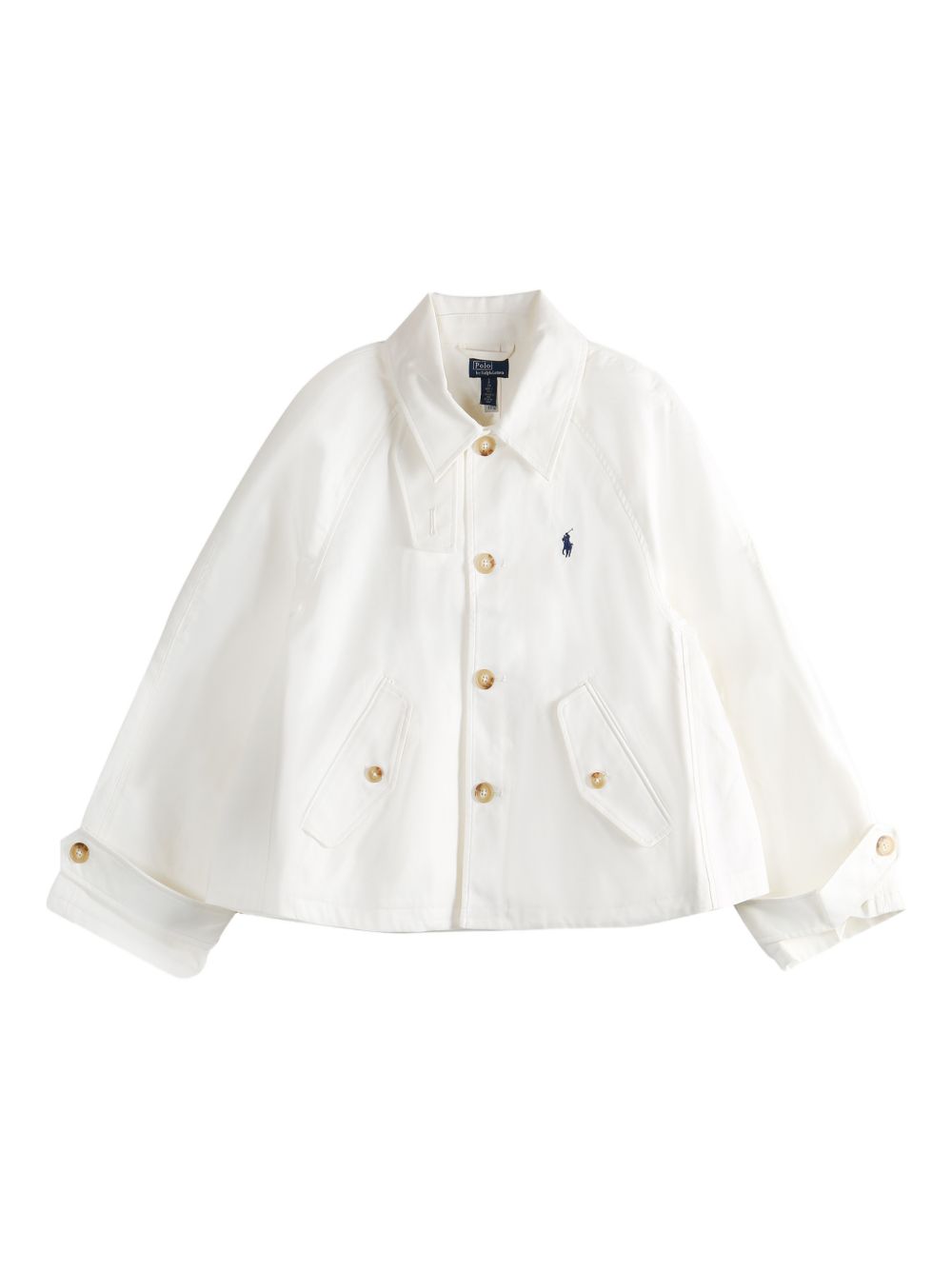 POLO RALPH LAUREN Giacca trench con logo in cotone bianco
