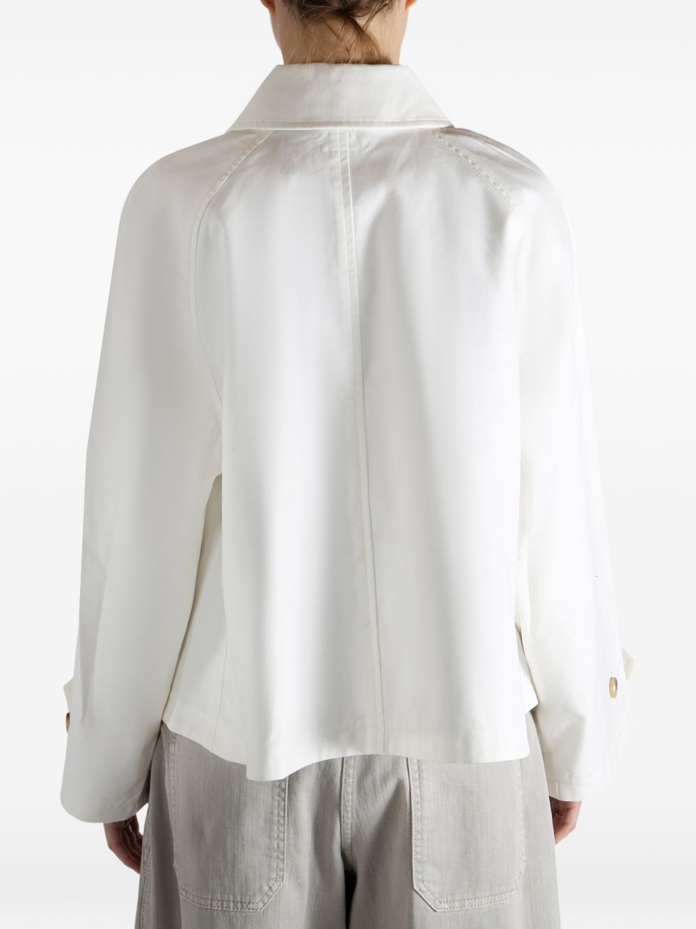 POLO RALPH LAUREN Giacca trench con logo in cotone bianco