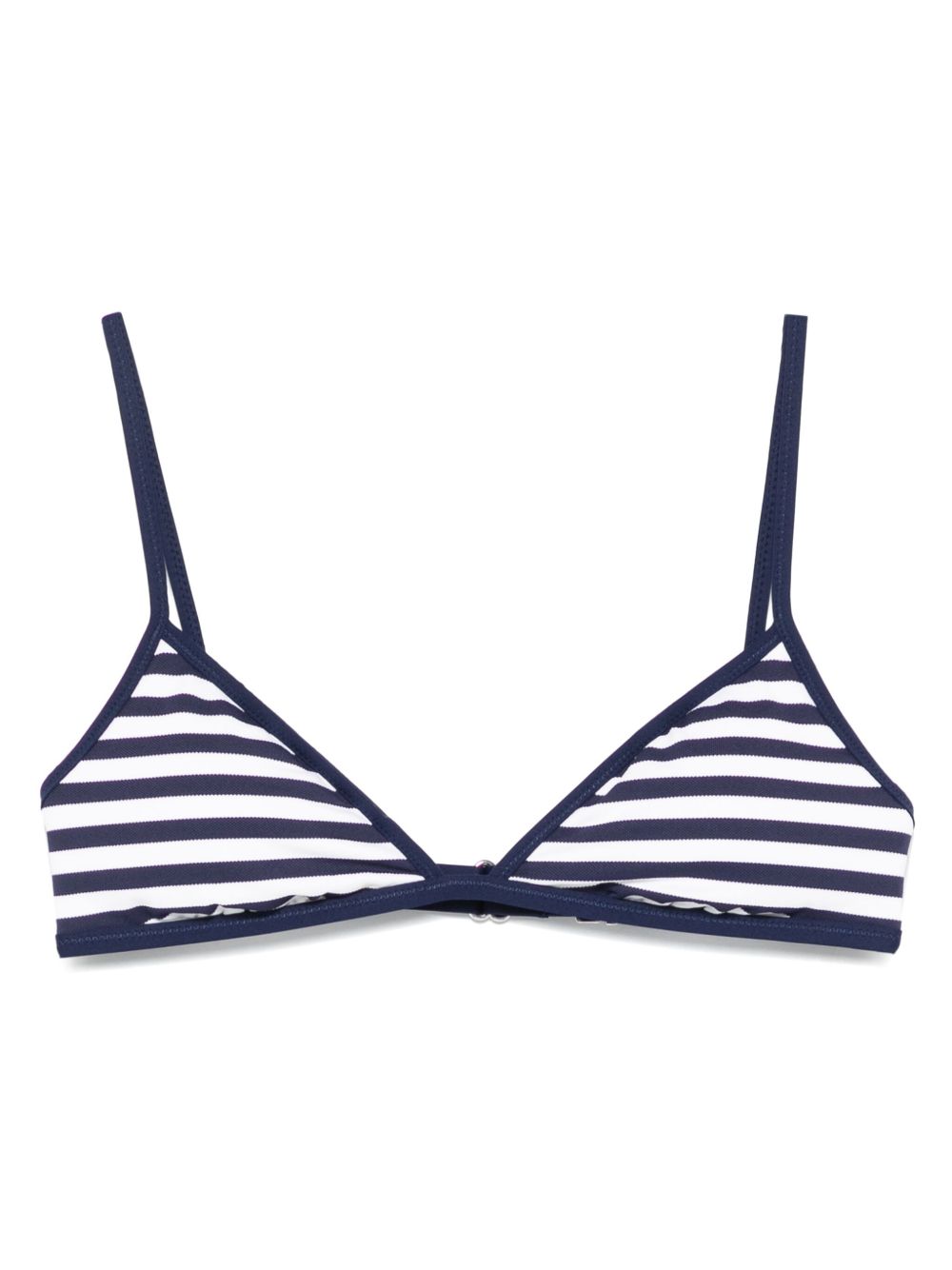 POLO RALPH LAUREN Top bikini a triangolo a righe bianche e blu