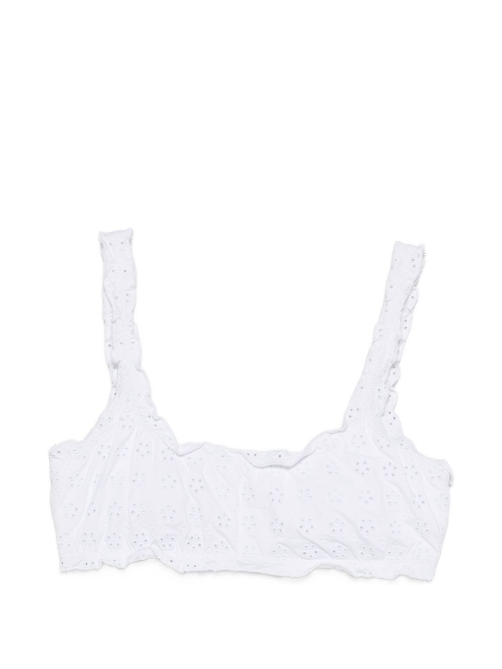 POLO RALPH LAUREN Top bikini in San Gallo bianco