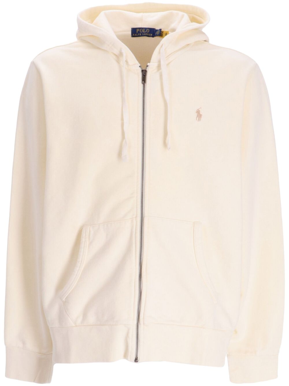 POLO RALPH LAUREN Felpa ecrù con cappuccio e zip