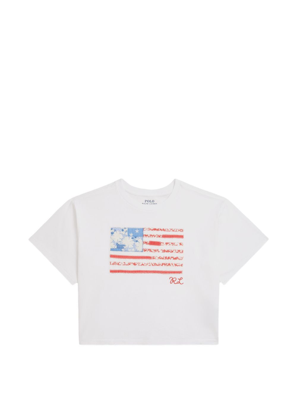 POLO RALPH LAUREN T-shirt bianca con stampa grafica sul petto