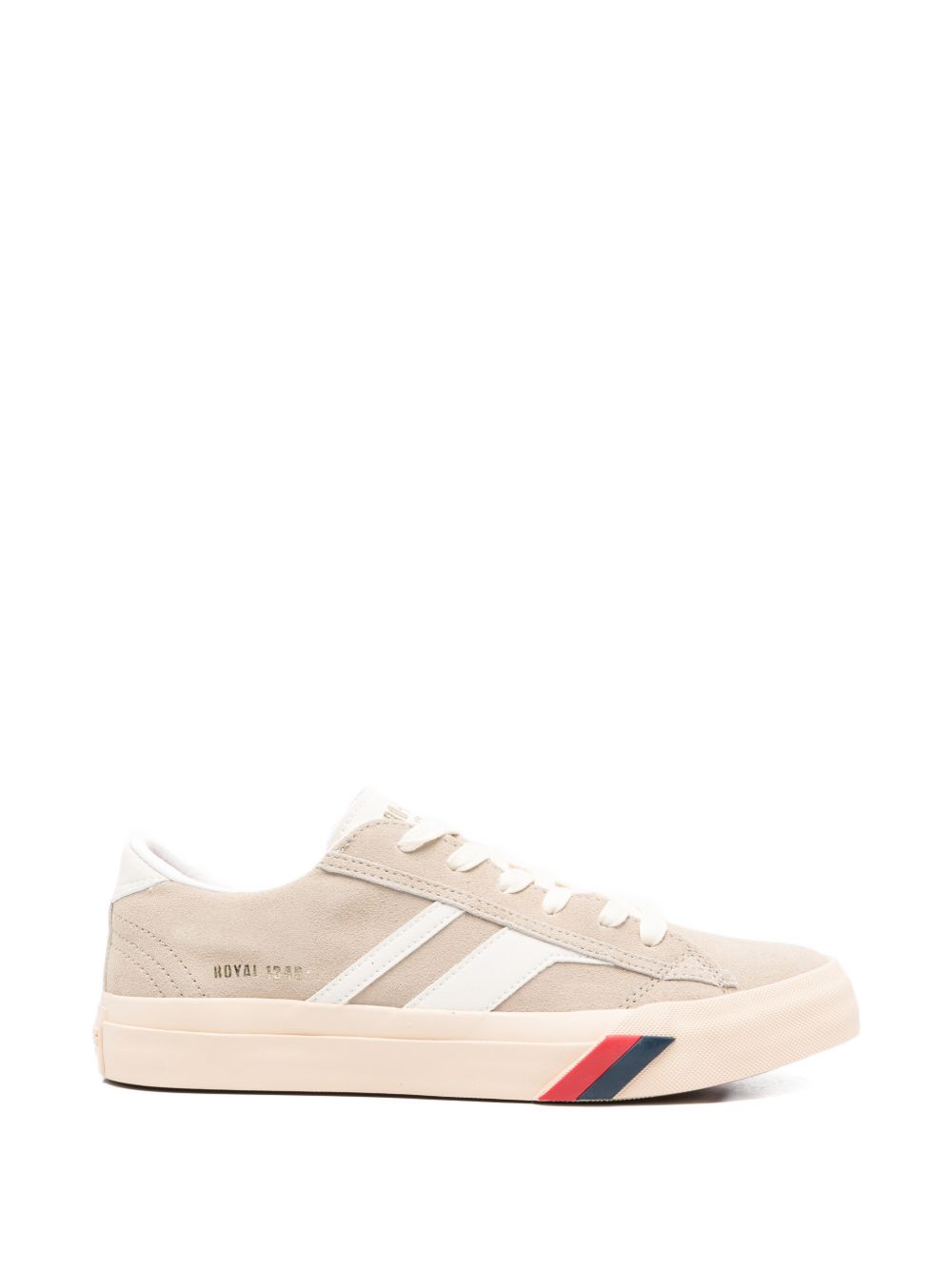 PROKEDS 1949 Sneakers Royal Classic in suede crema e sabbia con inserti in pelle