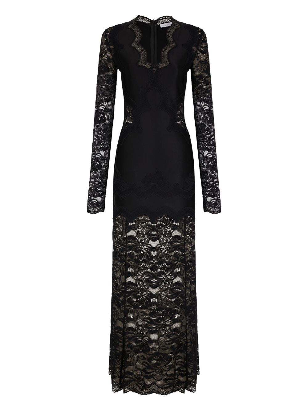 RABANNE Abito lungo in pizzo nero
