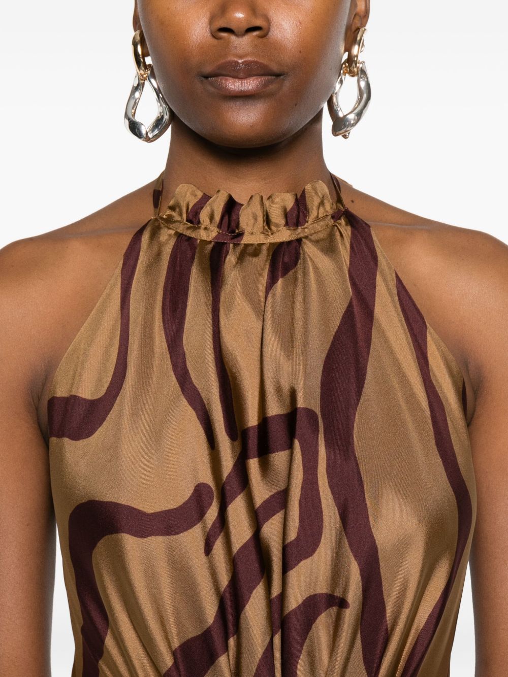 RAQUEL DINIZ Abito lungo scollo halter