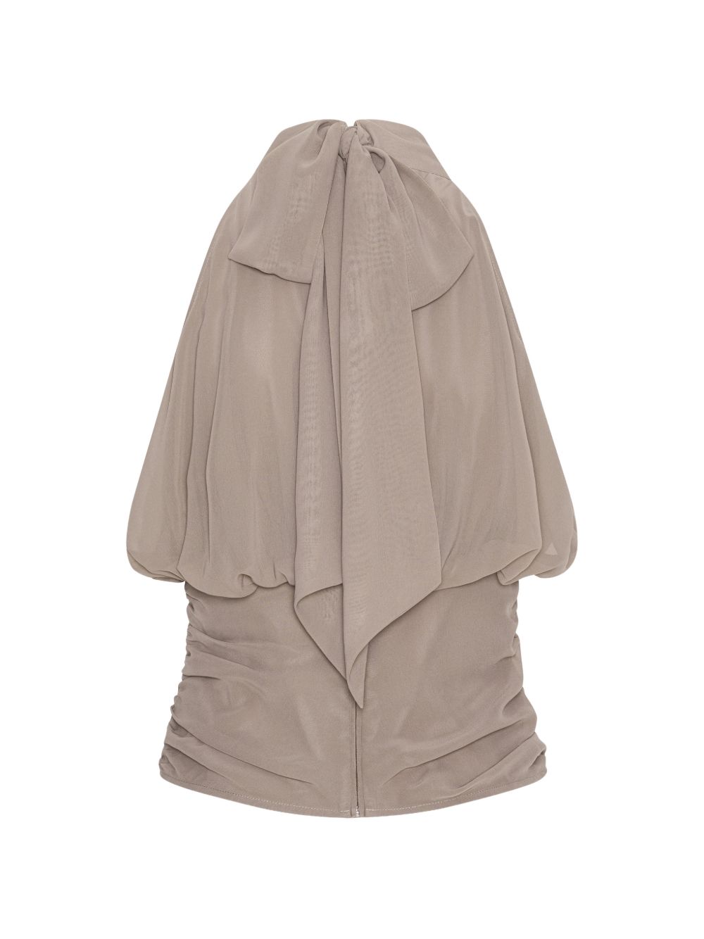 ROTATE Top grigio senza maniche con foulard