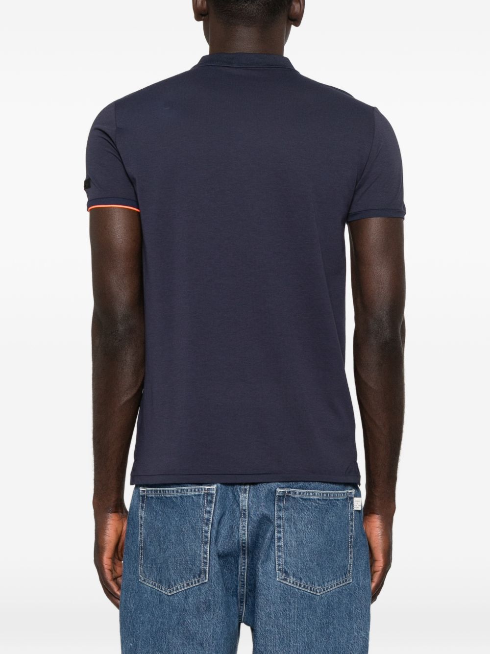 RRD ROBERTO RICCI DESIGNS Polo blu a maniche corte con patch logo sul petto