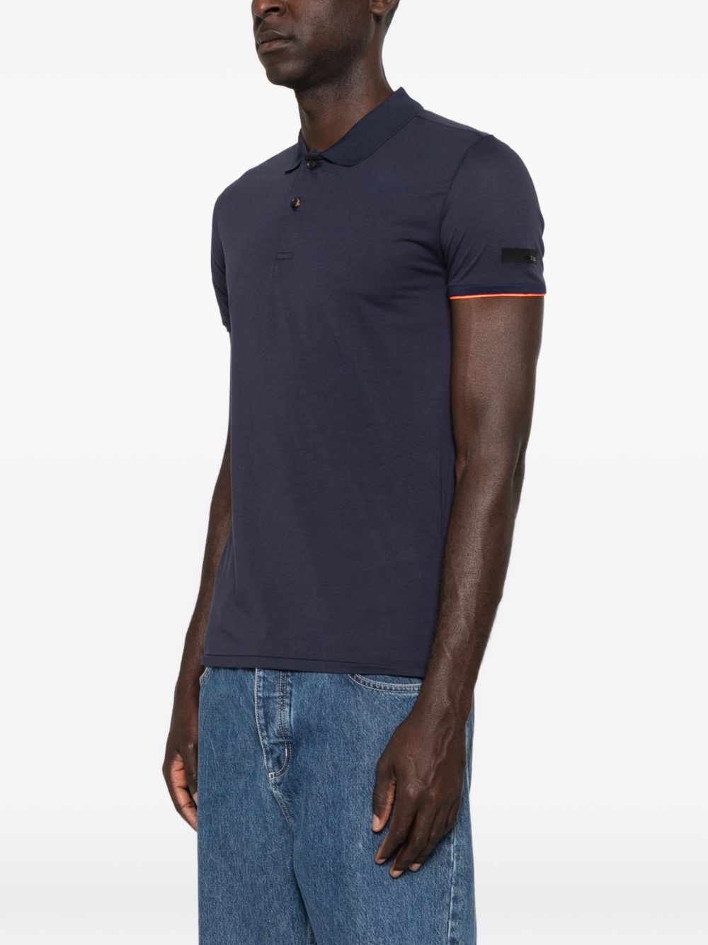 RRD ROBERTO RICCI DESIGNS Polo blu a maniche corte con patch logo sul petto
