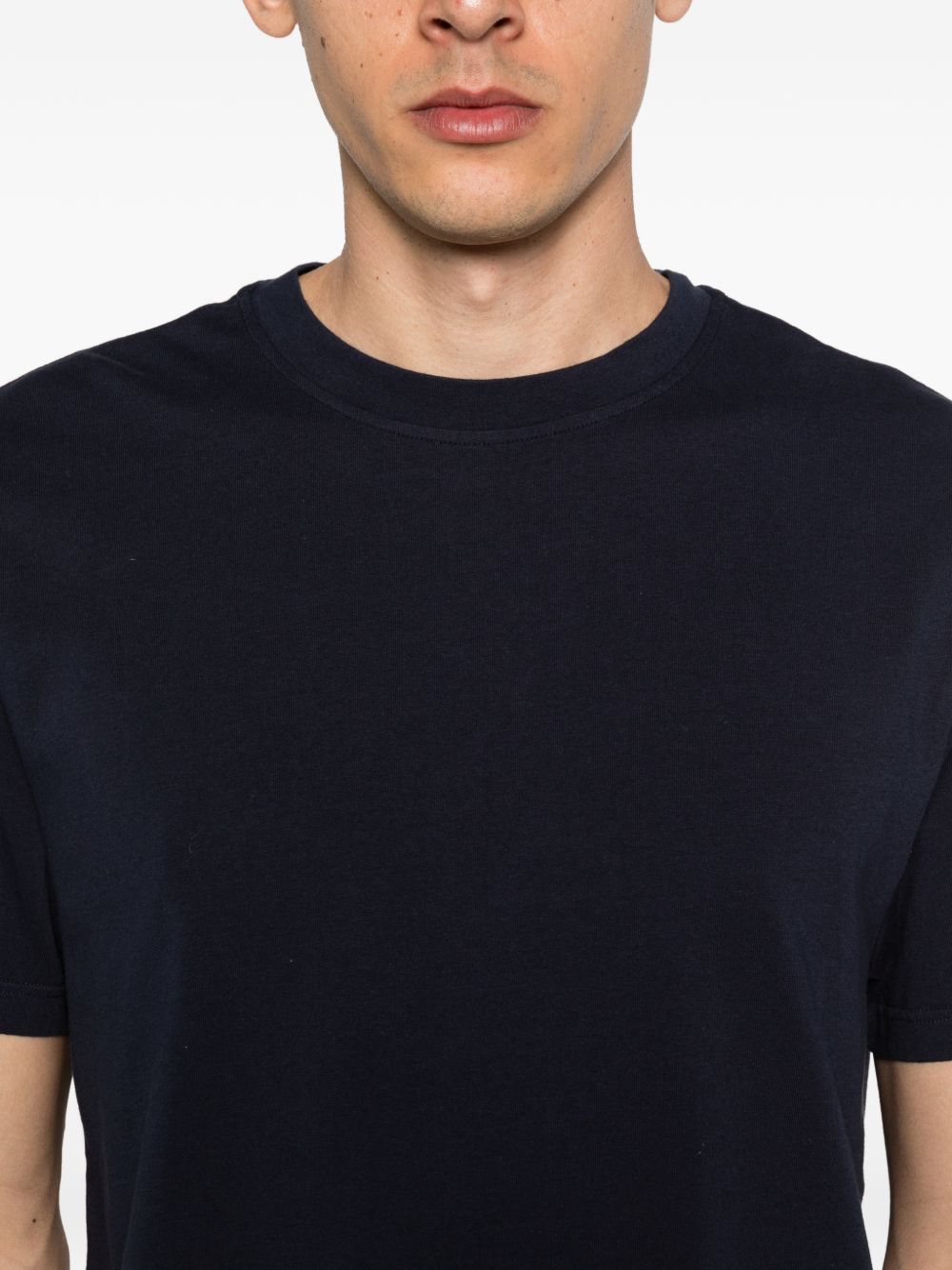 SCAGLIONE T-shirt in cotone blu navy a maniche corte