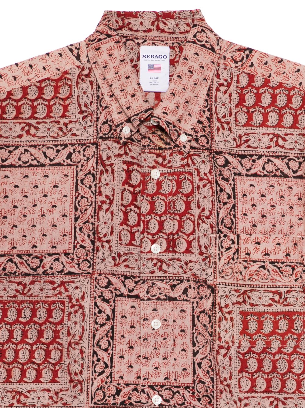 SEBAGO Camicia Crossriver in cotone stampato a maniche corte