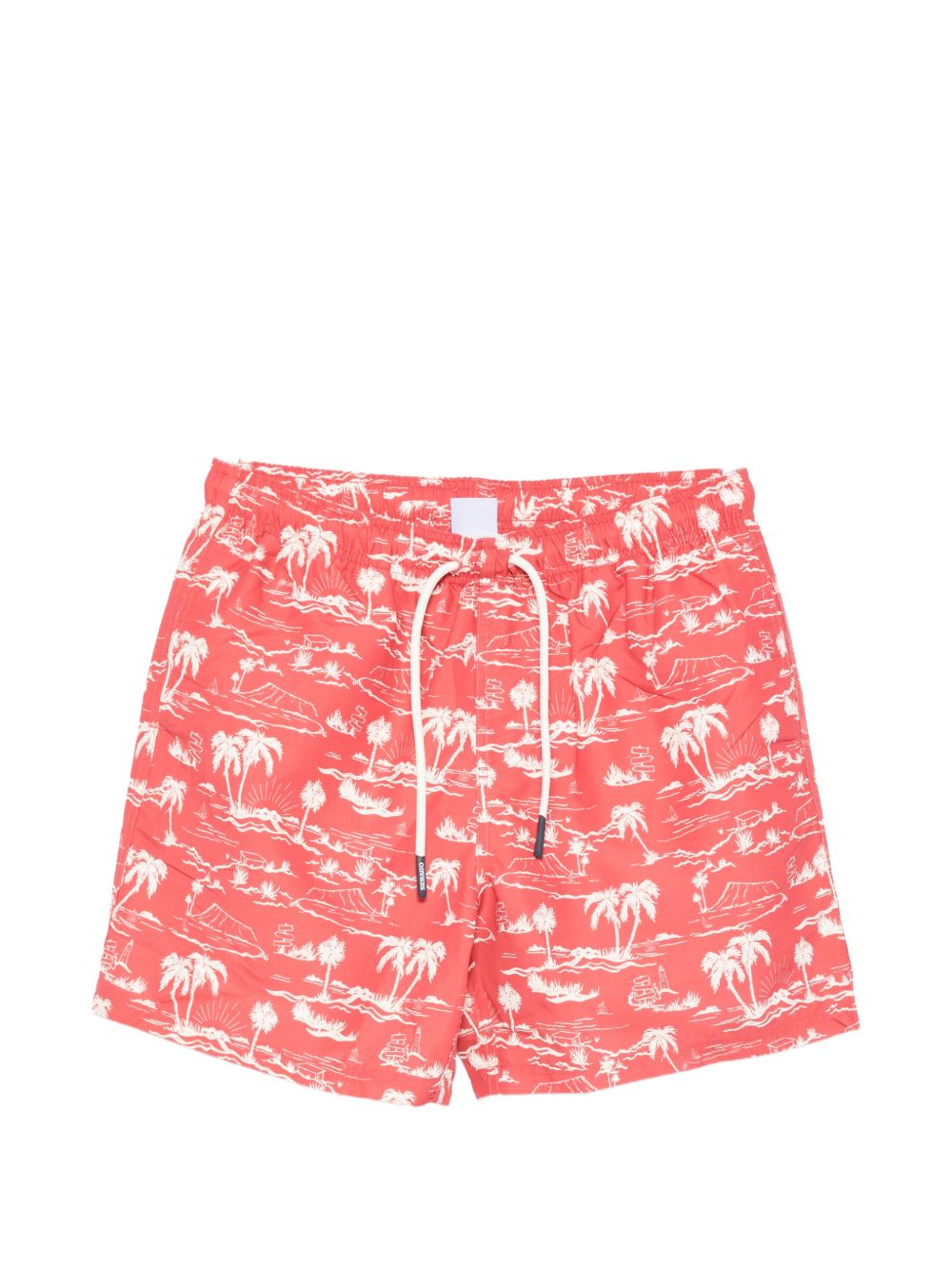 SEBAGO Costume da mare rosso con fantasia bianca