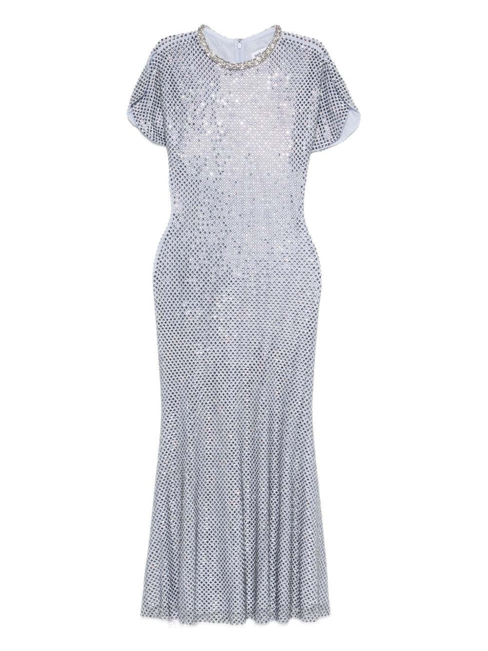 SELF PORTRAIT Abito midi blu con strass