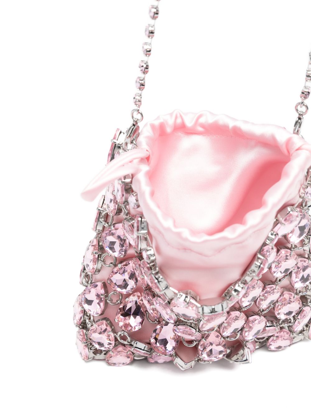 SELF PORTRAIT Borsa a mano impreziosita da strass rosa