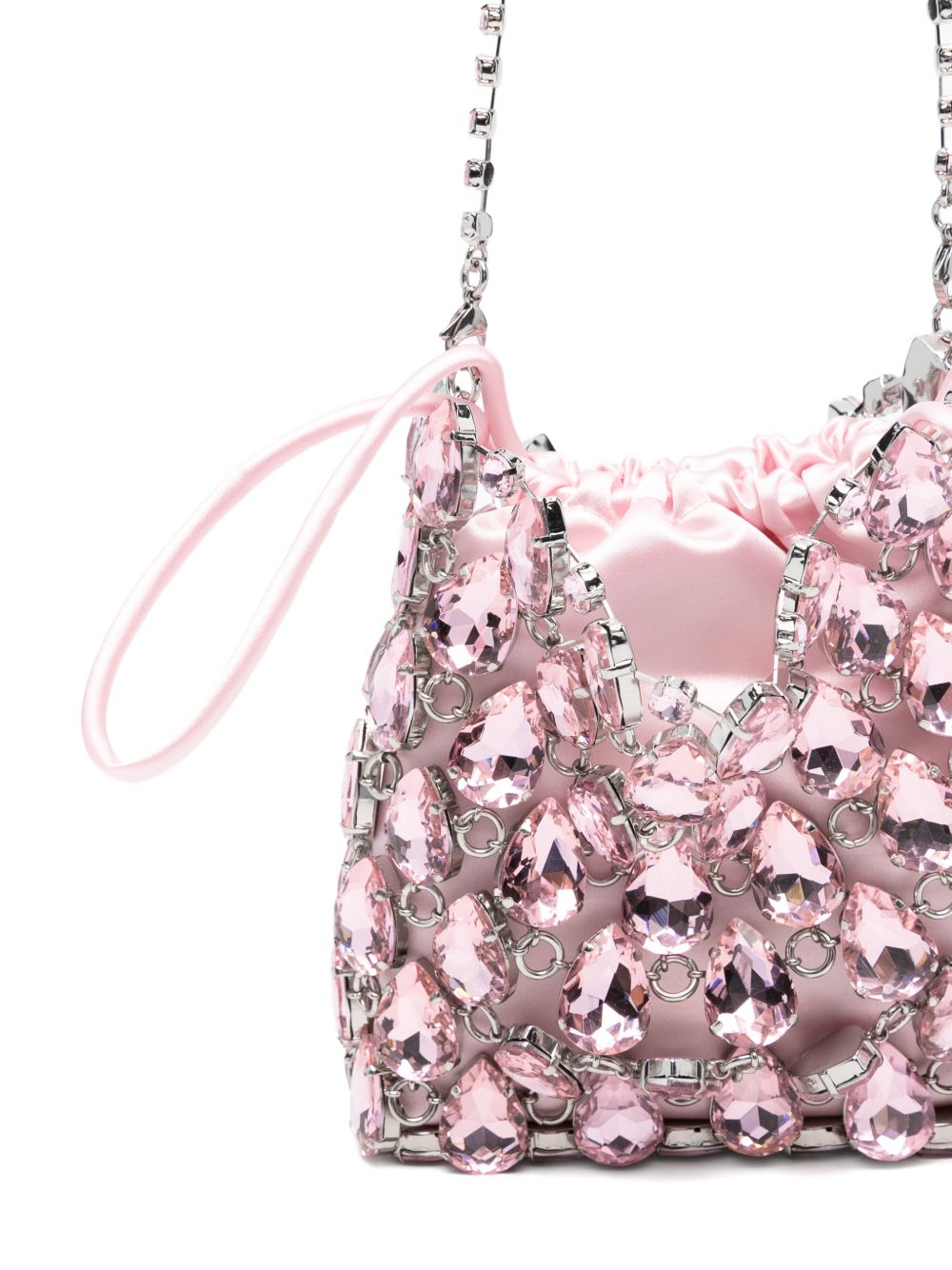 SELF PORTRAIT Borsa a mano impreziosita da strass rosa