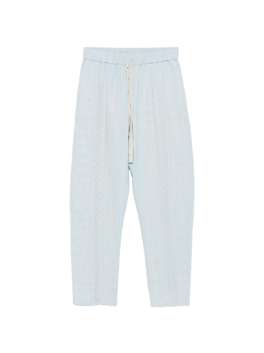 SEMICOUTURE Pantaloni casual Buddy con ricami celeste
