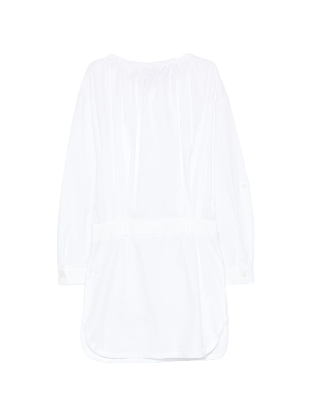 SEMICOUTURE Abito corto Ricarda in cotone bianco con tasche e laccio