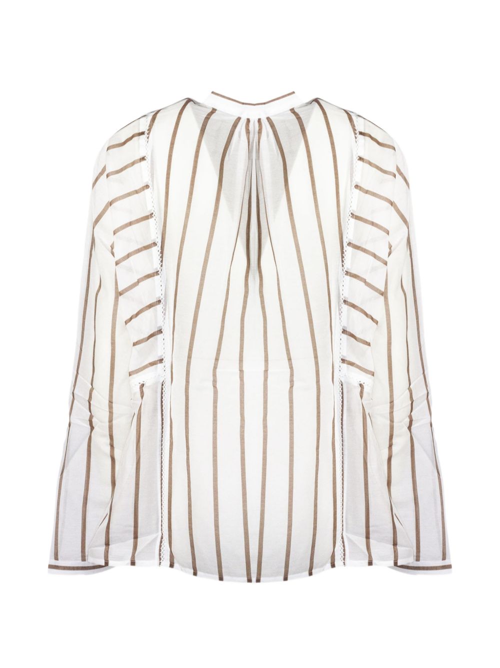 SEMICOUTURE Camicia Lola a maniche lunghe in cotone misto seta con collo alla coreana