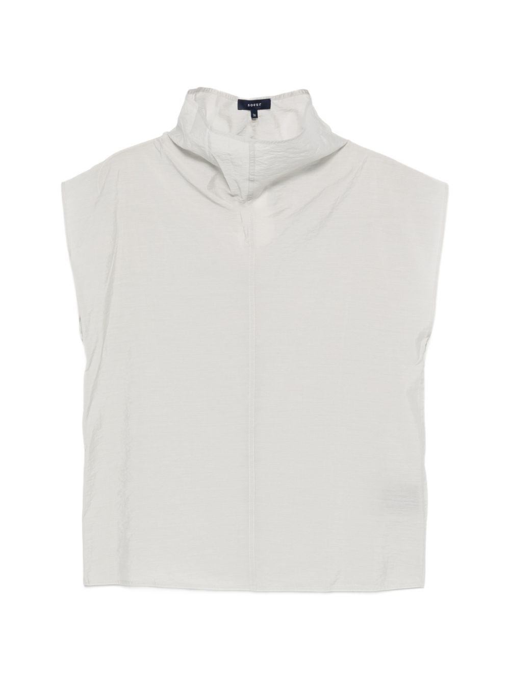 SOEUR Top Izumi in cotone grigio senza maniche a collo alto