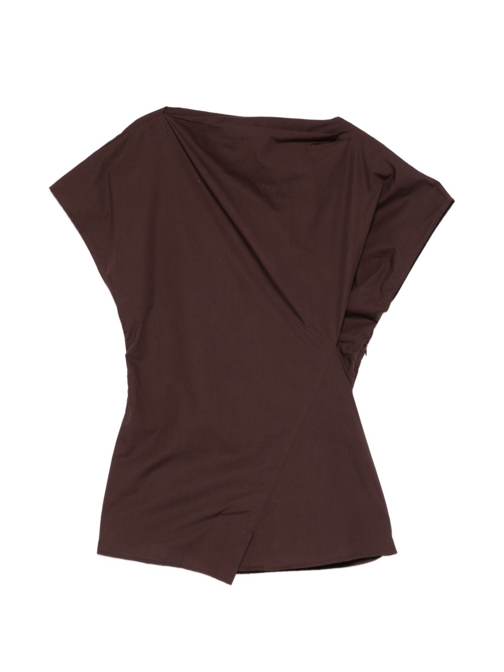 SOEUR T-shirt marrone con taglio asimmetrico