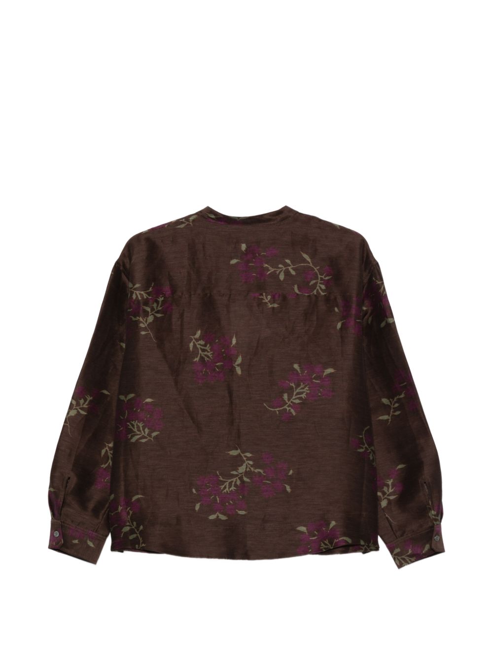 SOEUR Blusa Hampton in lino e seta marrone con stampa floreale