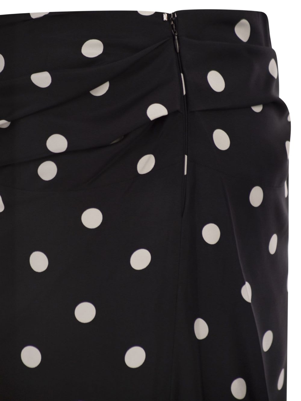 SPORTMAX Gonna midi nera a pois