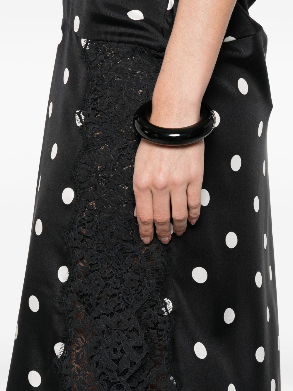 SPORTMAX Abito midi Capo in seta a pois nero