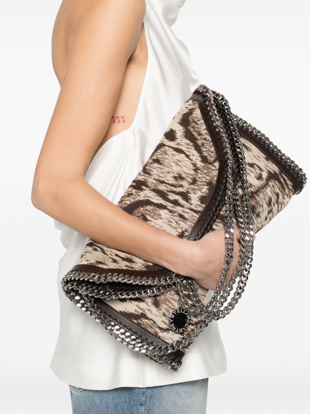 STELLA MCCARTNEY Borsa a spalla Falabella animalier con catena