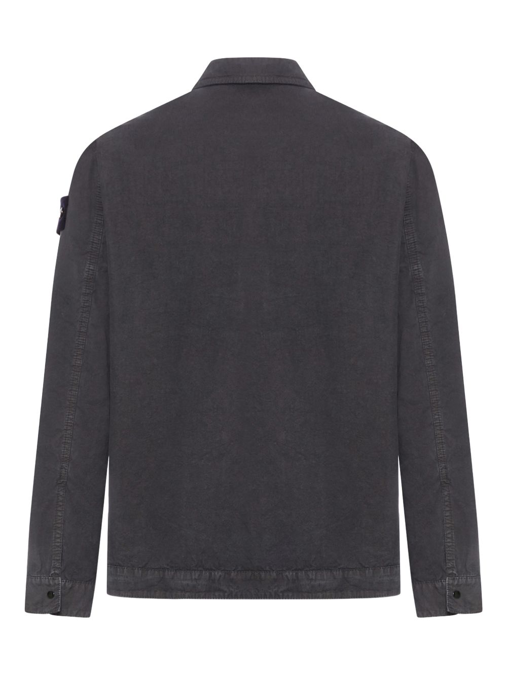 STONE ISLAND Camicia grigia con zip e tasca
