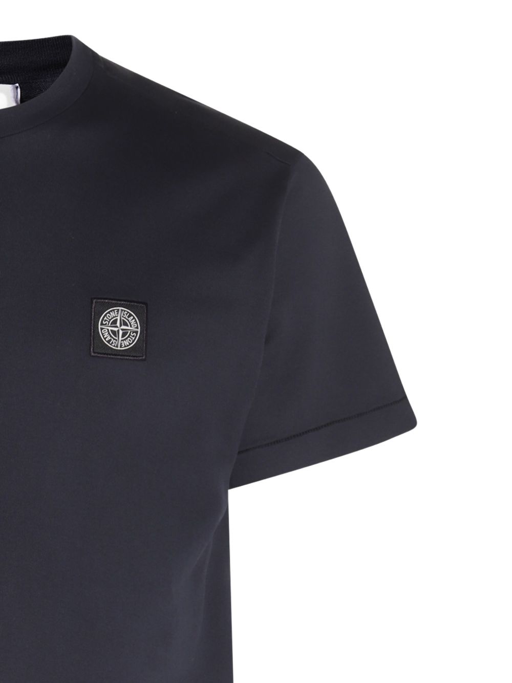 STONE ISLAND T-shirt in cotone blu con logo