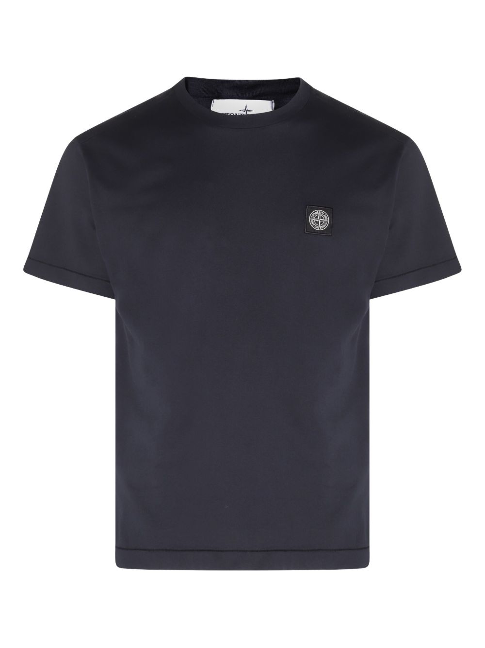 STONE ISLAND T-shirt in cotone blu con logo