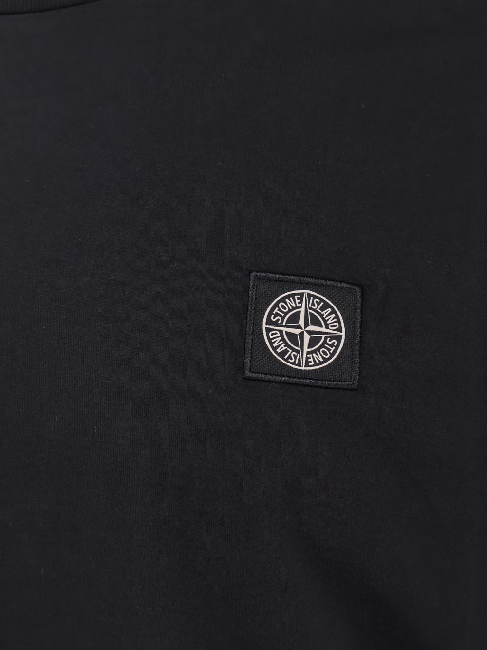 STONE ISLAND T-shirt in cotone nero con logo