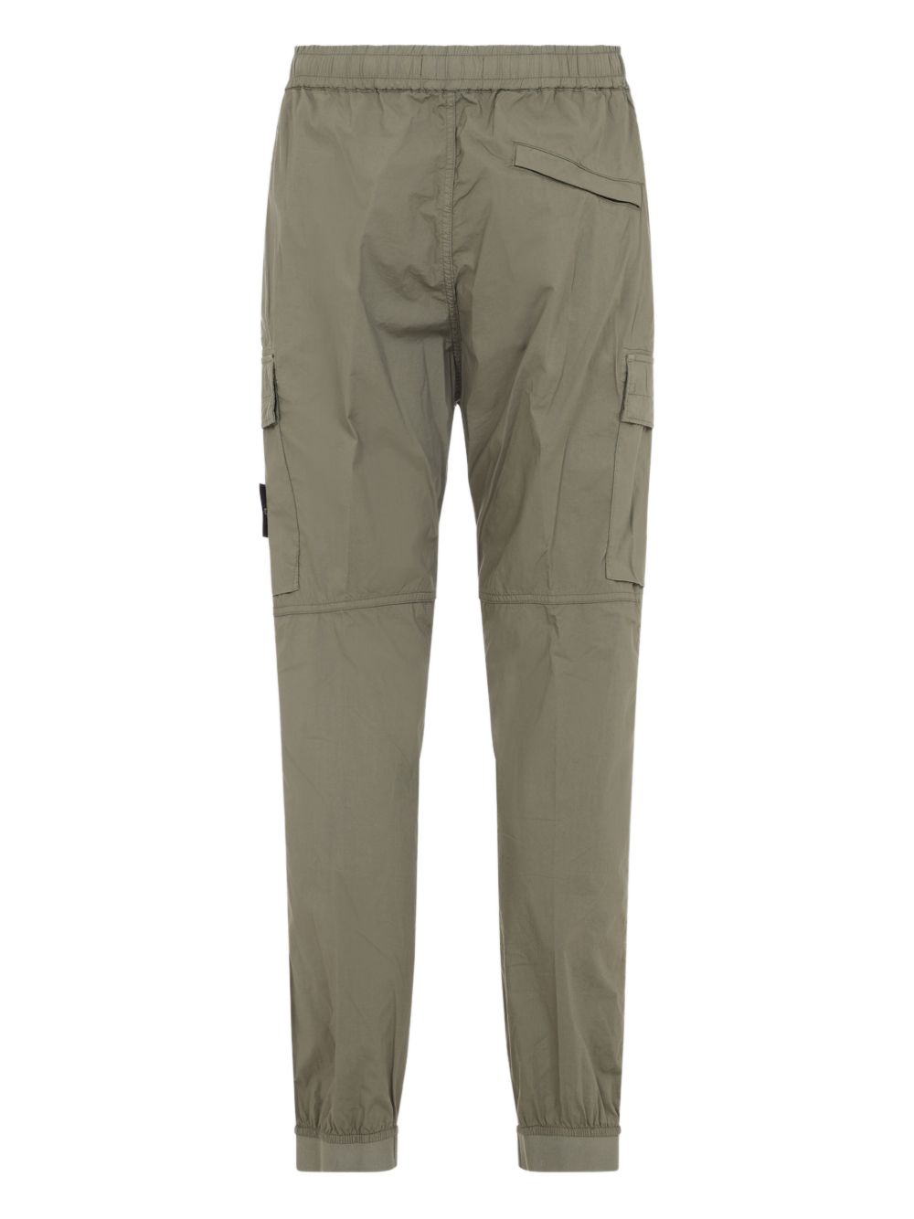 STONE ISLAND Pantaloni verdi con patch logo e tasche