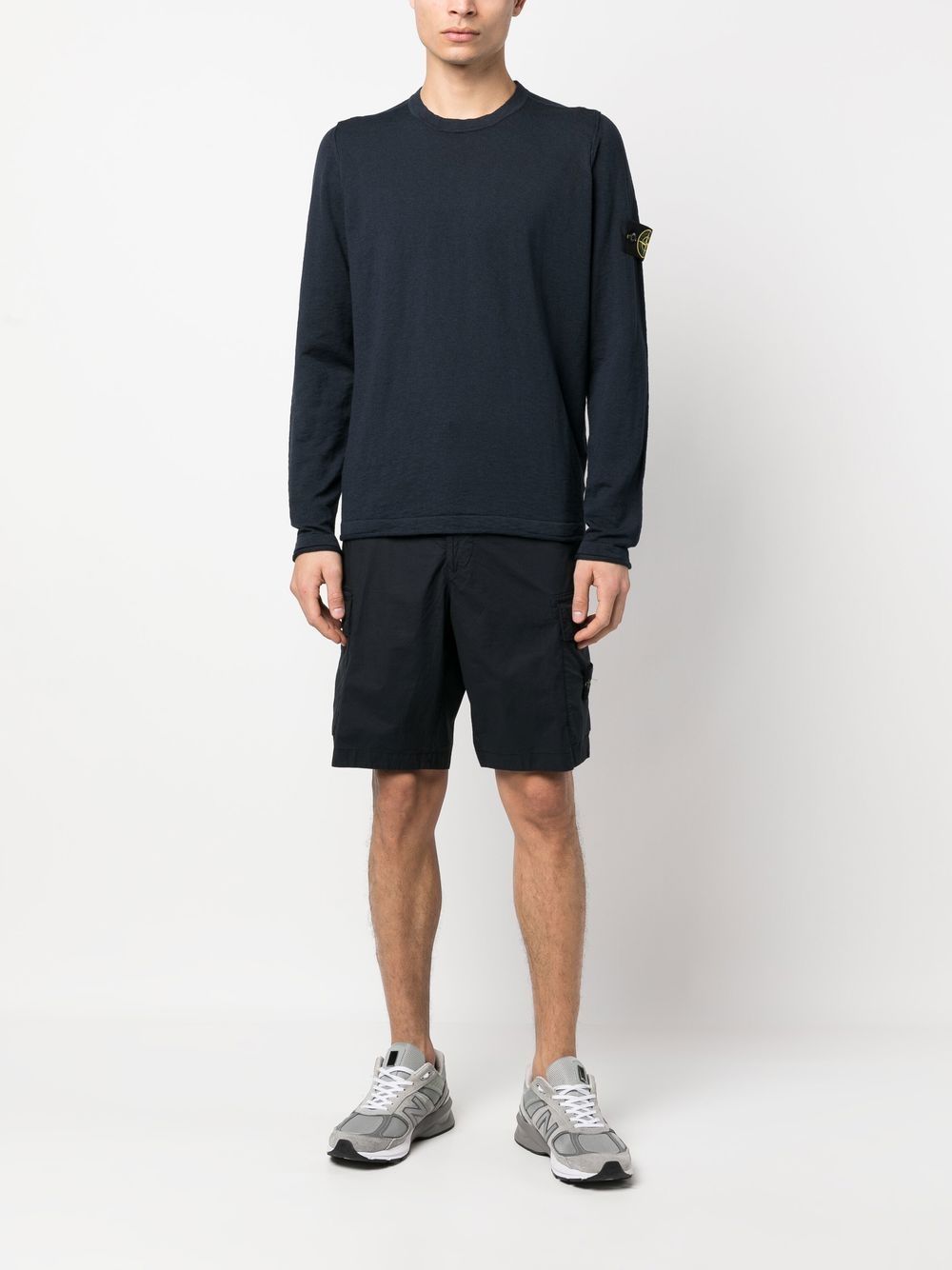 STONE ISLAND Maglia girocollo blu navy