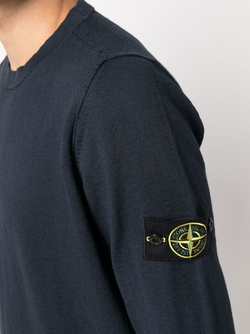 STONE ISLAND Maglia girocollo blu navy