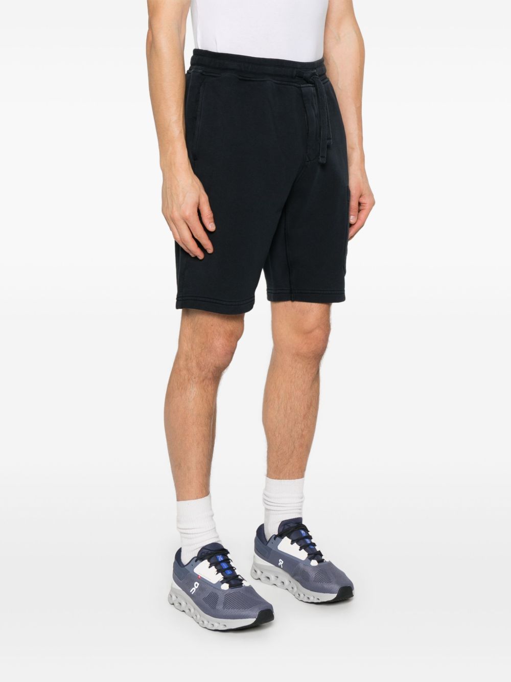 STONE ISLAND Shorts in cotone blu con tasca