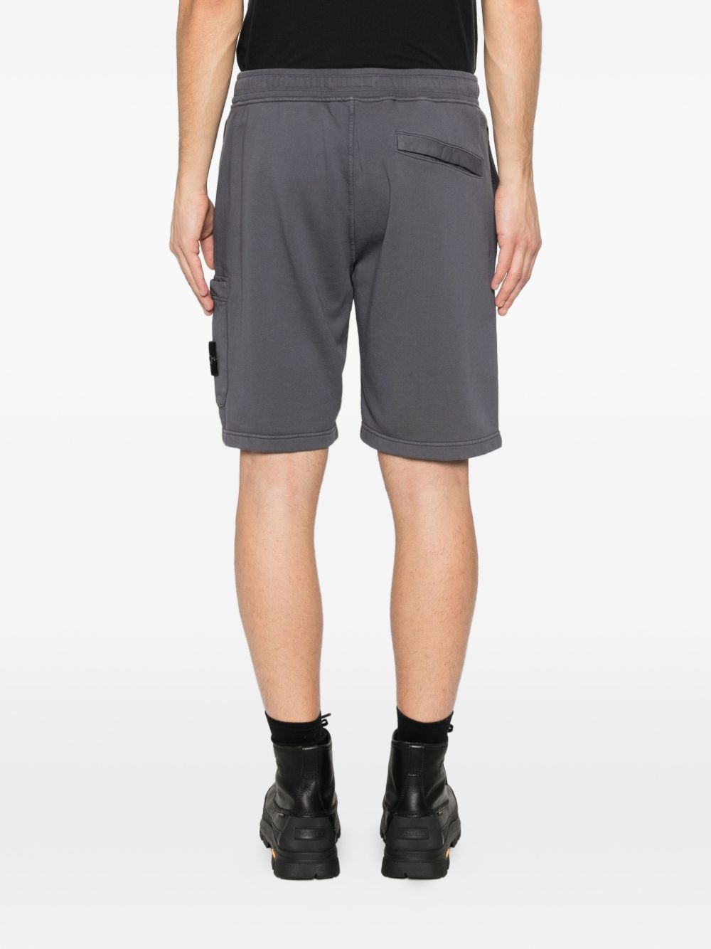 STONE ISLAND Shorts in cotone grigio con tasca