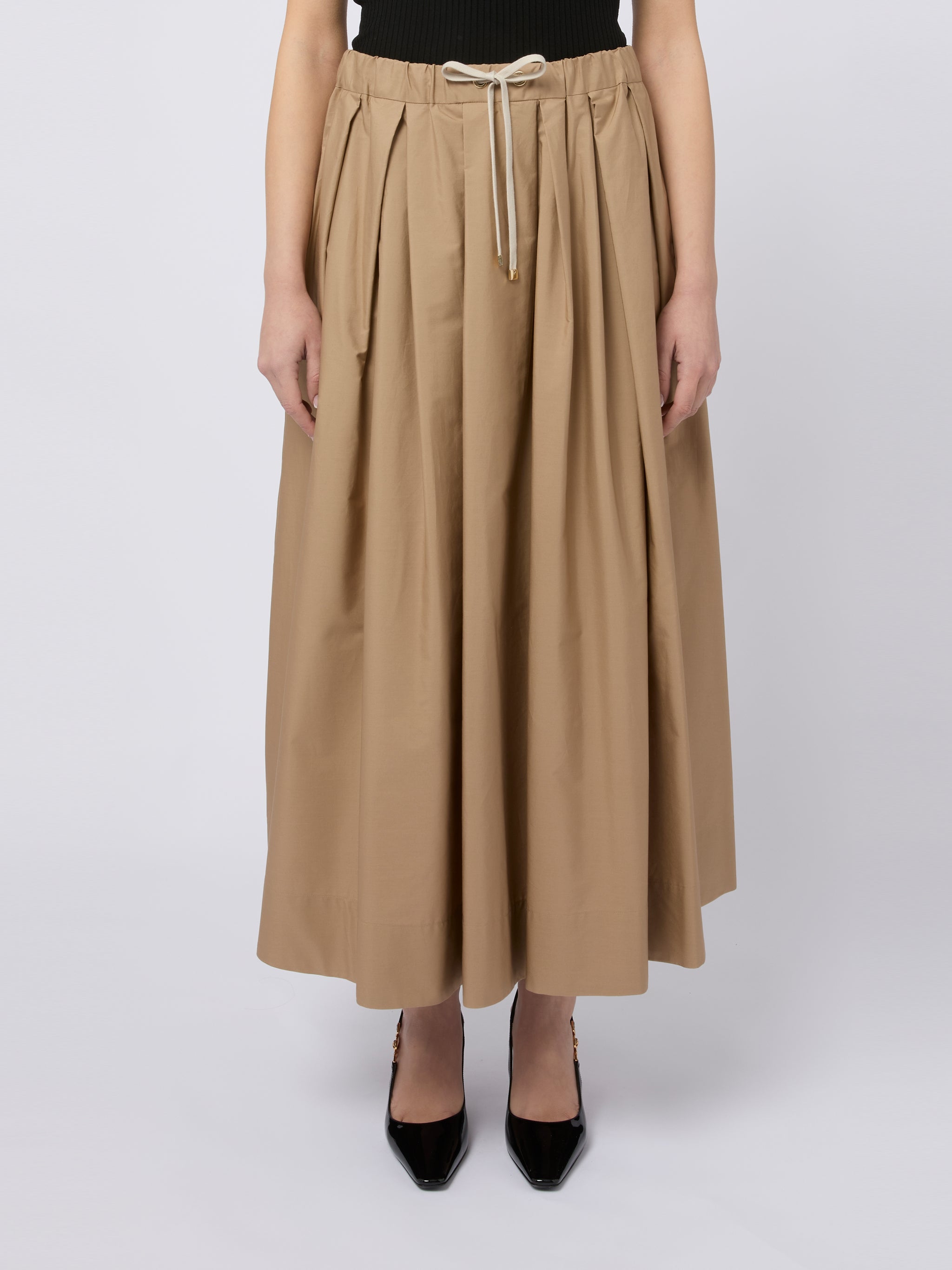 S MAX MARA Gonna lunga Pineta con coulisse in vita beige