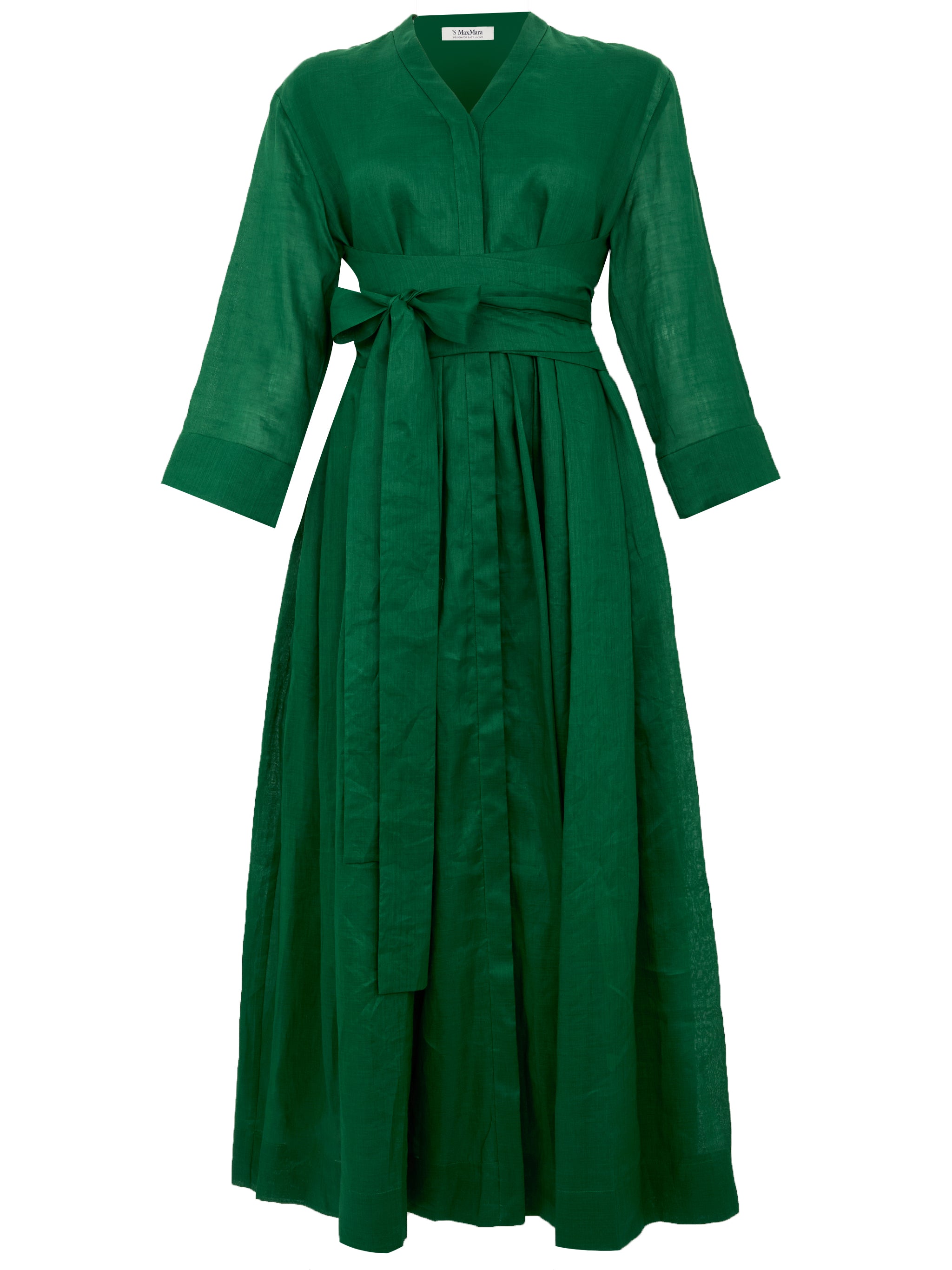 S MAX MARA Abito Camilla con nastro cintura in vita verde