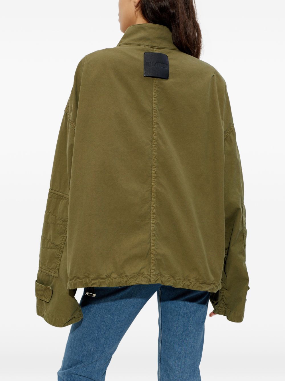 THE ATTICO Giacca in cotone verde militare