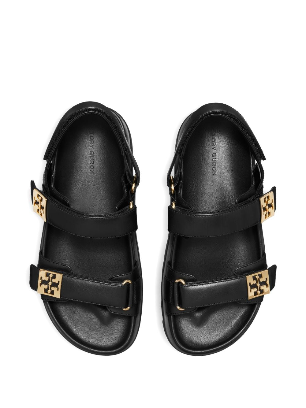 TORY BURCH Sandali in pelle nera con dettagli dorati