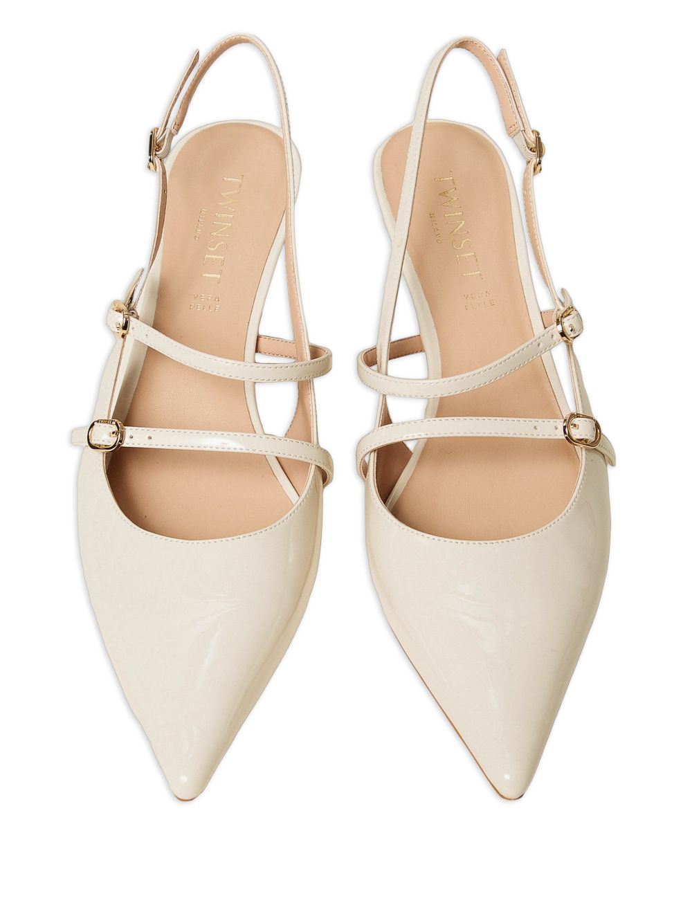 TWINSET Scarpe slingback a punta color panna