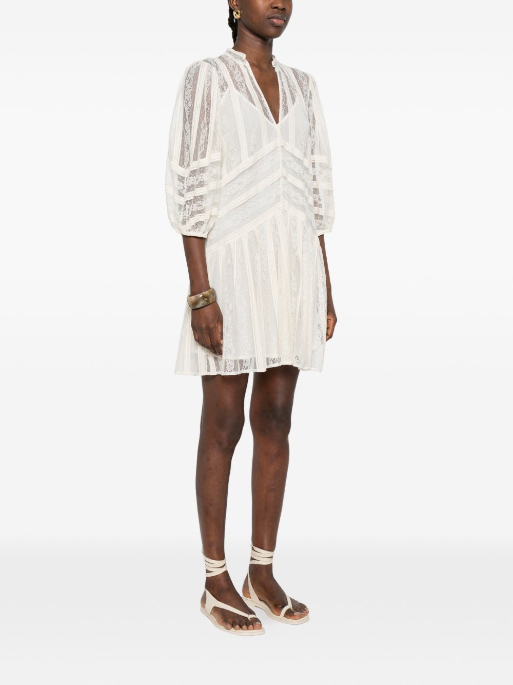 TWINSET Abito corto grigio con pizzo