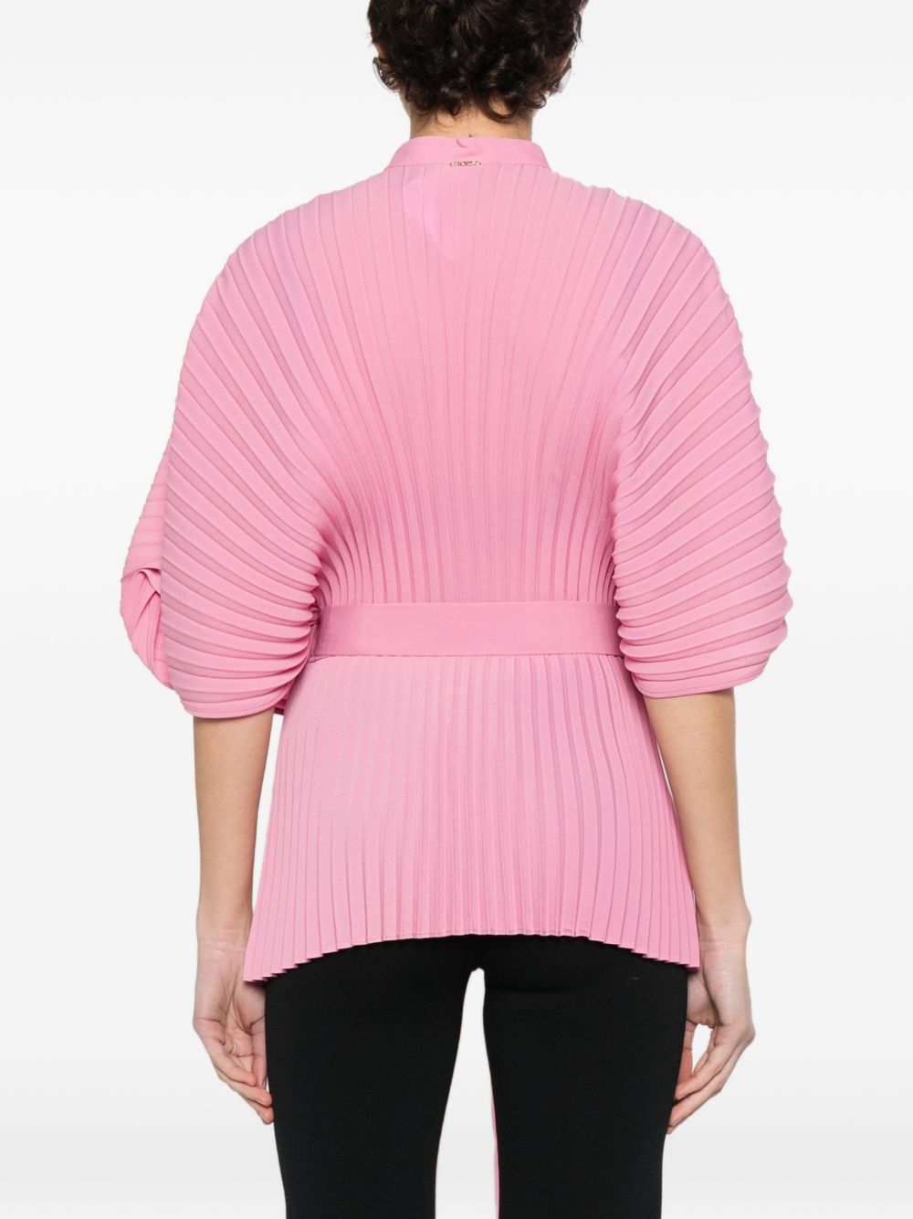 TWINSET Camicia plissettata con fiocco rosa