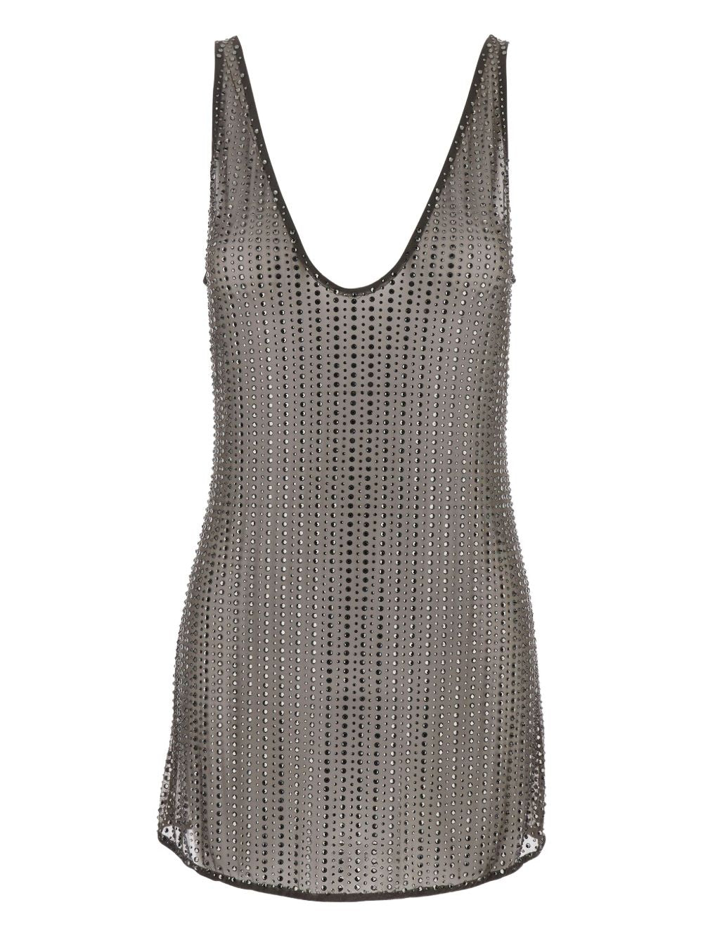 VENUJA Miniabito Malibu in tulle grigio con strass