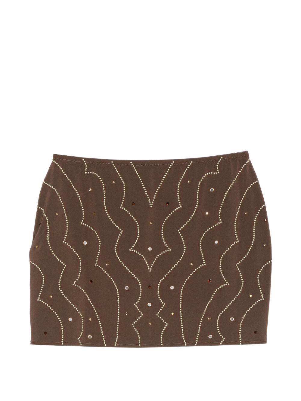 VENUJA Minigonna con dettagli western in microfibra marrone