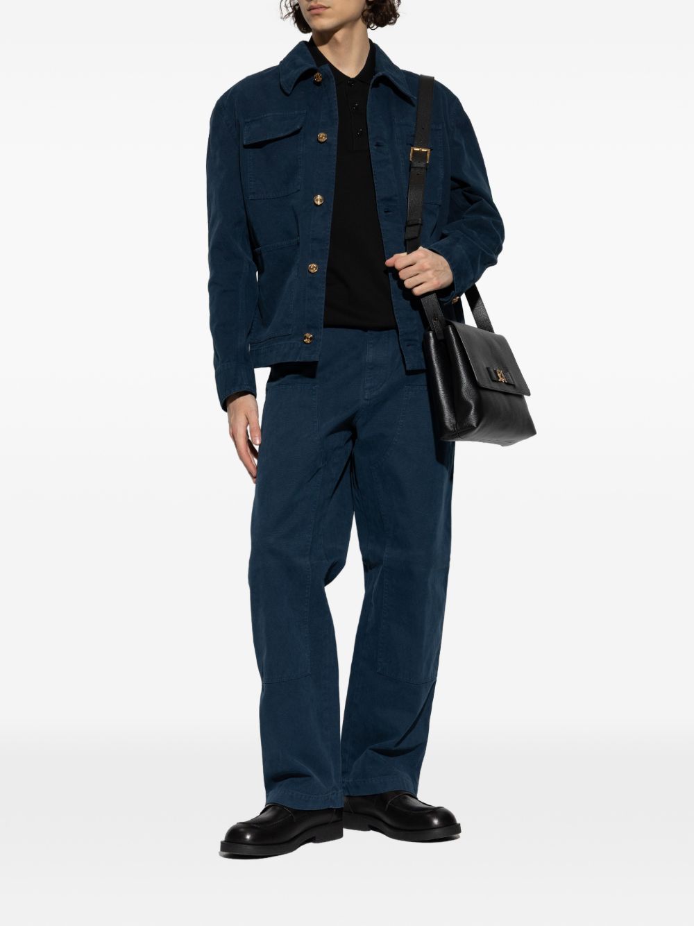 VERSACE Jeans blu con design a pannelli