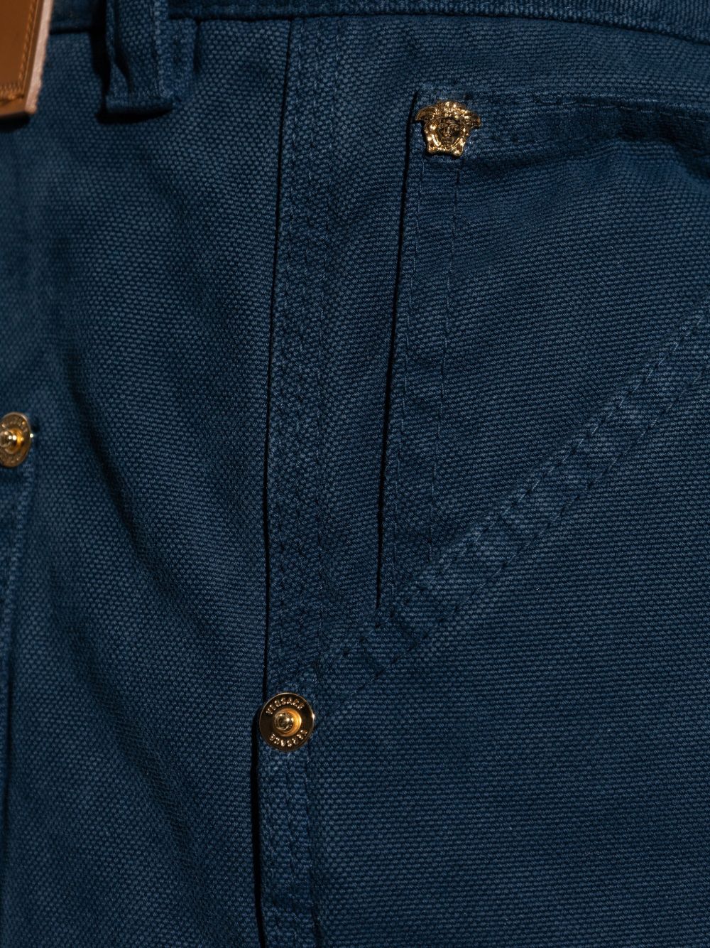 VERSACE Jeans blu con design a pannelli