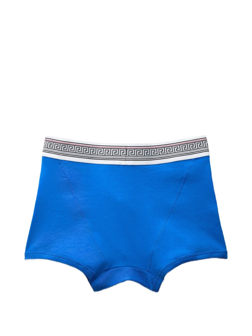 VERSACE Boxer in cotone blu con motivo Greca